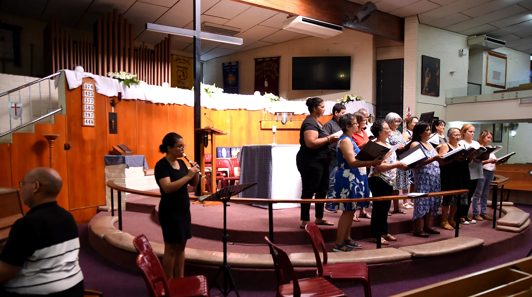 St. Luke’s Chorale 2024 concert preparation photograph