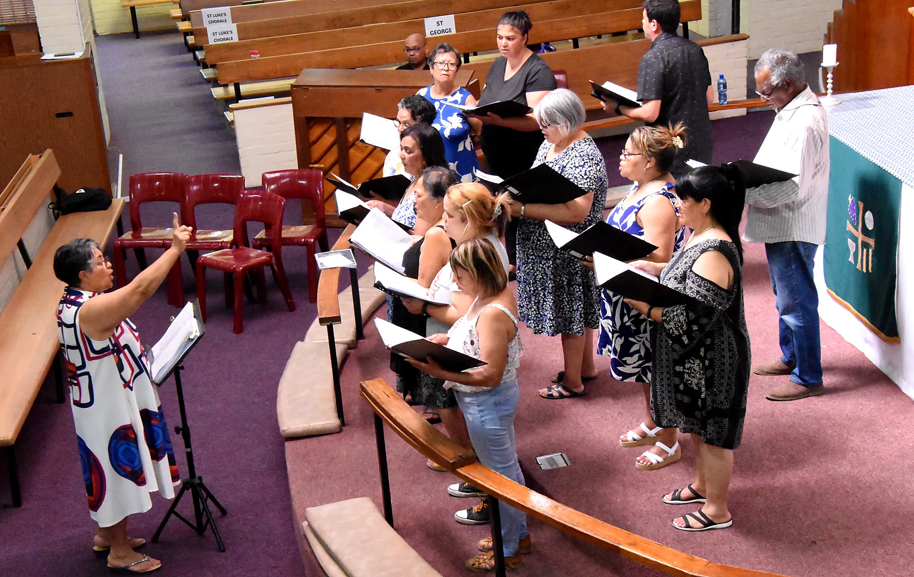 St. Luke’s Chorale 2024 concert preparation photograph
